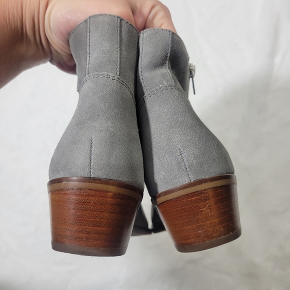 Coach Dani Ankle Bootie double zipper gray suede leather size 38.5 US 8 - Picture 9 of 15